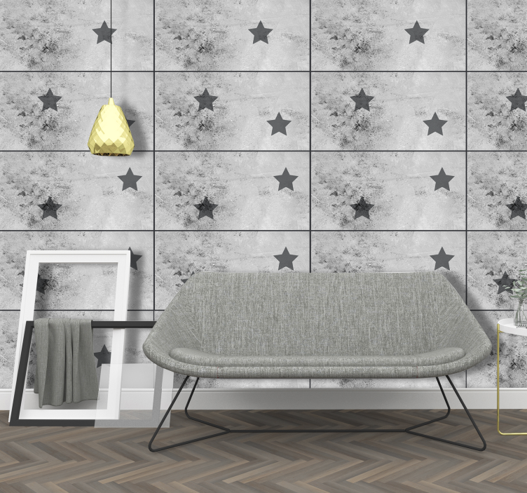 Textured wallpaper Concrete Stars - TenStickers