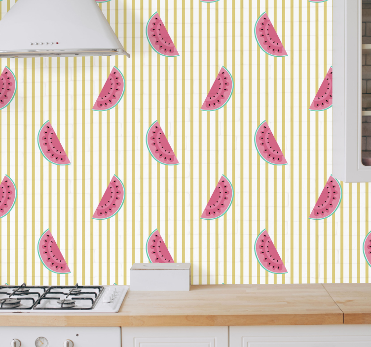 Watermelon with stripes  Modern Wallpaper - TenStickers