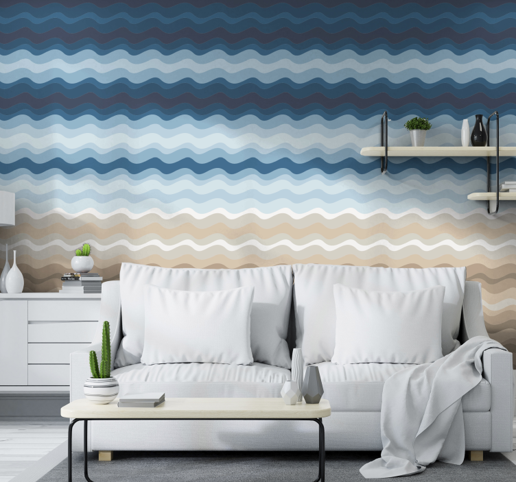 Wavy Pattern Design 3 d wall paper - TenStickers