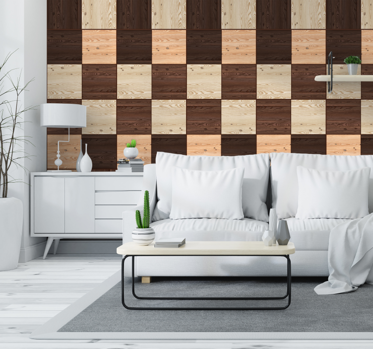 Wood Textured Pattern Wallpaper - TenStickers