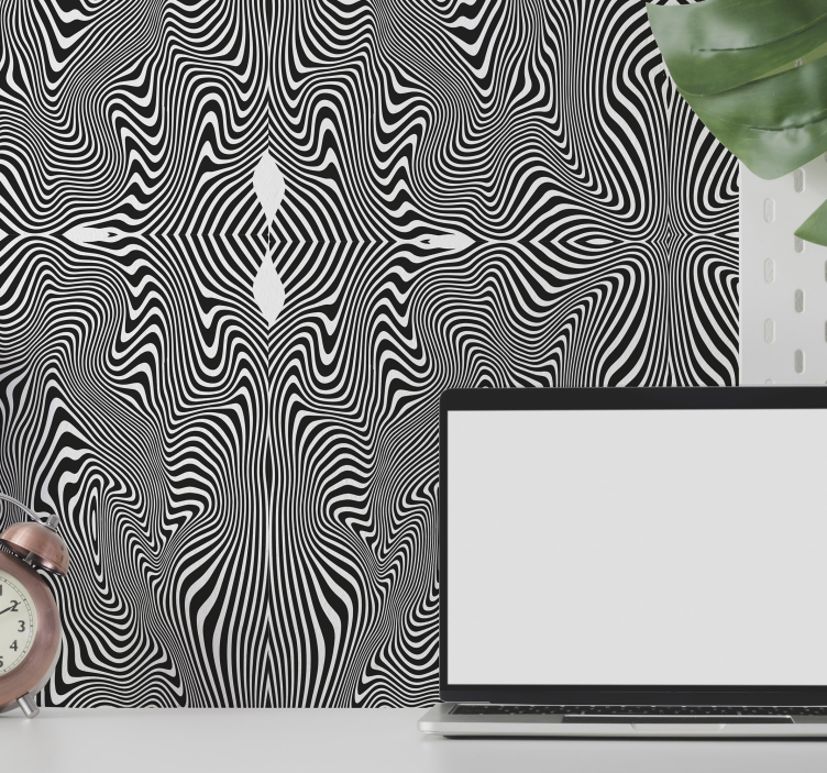 3D Effect Zebra wallpaper - TenStickers