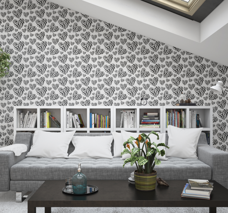 Zebra Pattern Simplicity living area wallpaper - TenStickers
