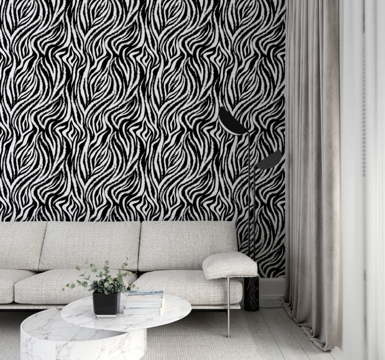 Zebra Swirls wallpaper zebras - TenStickers