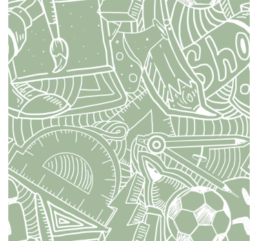 green school chalk wallpaper teenage bedroom - TenStickers