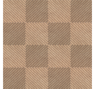 Jute squares brown pattern textured wallpaper - TenStickers