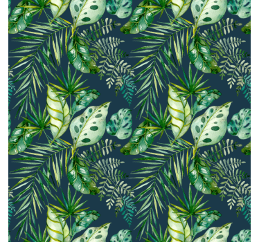 Textured wallpaper jungle print foliage design - TenStickers