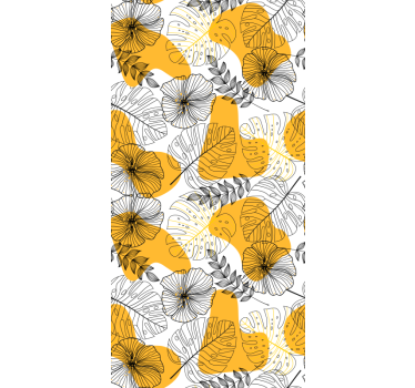 Textured wallpaper with floral design kallax - TenStickers