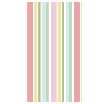 Textured wallpaper in horizontal pastel multicolor stripes - TenStickers