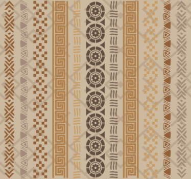 Wallpaper office puzzle stamp effect in brown - TenStickers