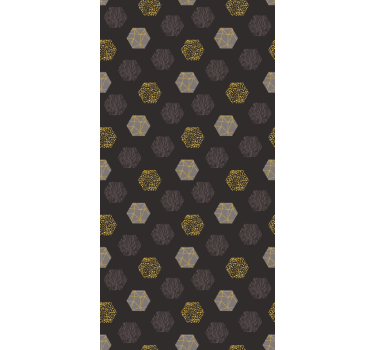 Wallpaper office nordic golden hexagons - TenStickers