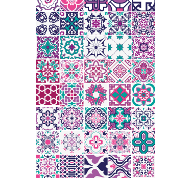 Textured wallpaper geometric tile design - TenStickers