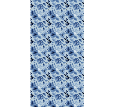 Wallpaper office vintage old blue on blue - TenStickers