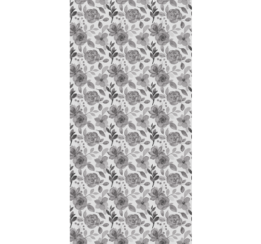 Wallpaper office flowers on grey - TenStickers