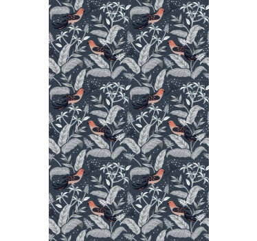 Wallpaper office with little birds - TenStickers