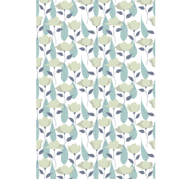 Wallpaper office pastel color plants pattern - TenStickers