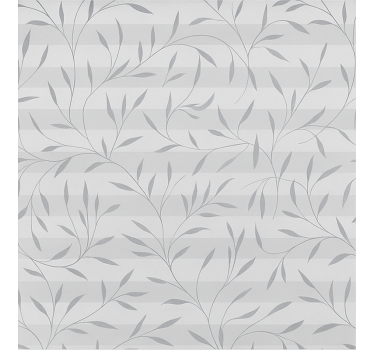 Bathroom wallpaper with white and grey plants - TenStickers