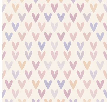 Wallpaper teenage bedroom pastel heart design - TenStickers