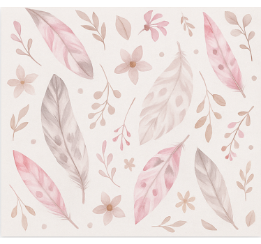 Wallpaper teenage bedroom pink feathers - TenStickers