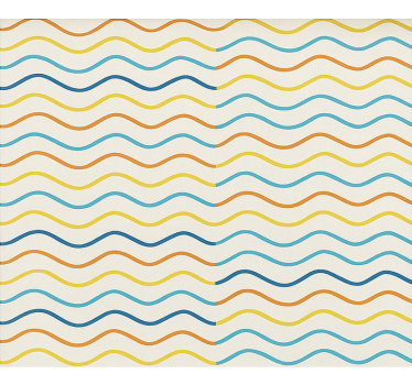 Wallpaper teenage bedroom colored wavy lines - TenStickers