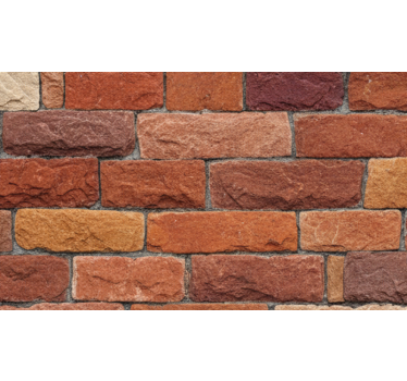 Red orange stone bricks stone effect wallpaper - TenStickers