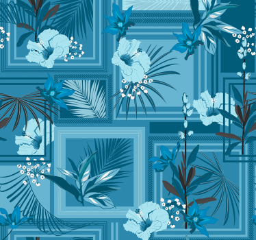 Ornamental Wallpaper floral bathroom - TenStickers