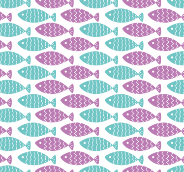 Childrens Wallpaper nordic style fish - TenStickers