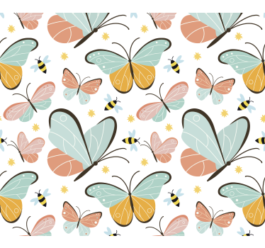 butterflies and bees Bedroom Wallpaper - TenStickers