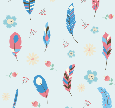 Colorful Wallpaper Feathers Bird - TenStickers