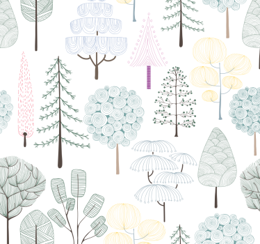 Cute little trees palm  wallpaper - TenStickers