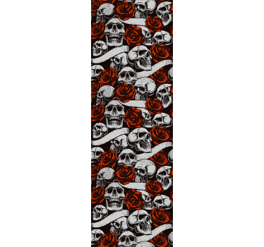 Skulls and roses Classic Wallpaper patterns - TenStickers
