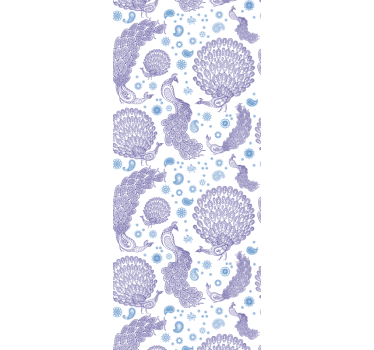 Wallpaper teenage bedroom peacock feather design - TenStickers