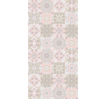 Pink and grey tile effect wallpaper - TenStickers