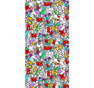 Colorful vibrant graffiti cans Wallpaper paintings - TenStickers