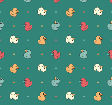 Rubber Duck Pattern bathroom wallpaper - TenStickers