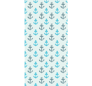 Nautical Anchor Pattern bathroom wallpaper - TenStickers