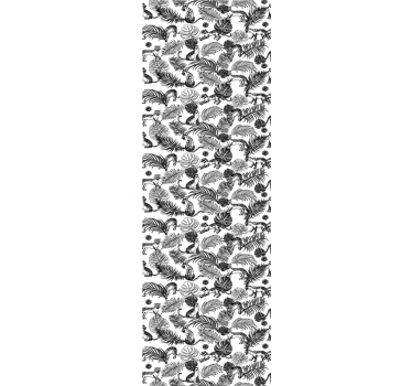 Black and White Pattern jungle themed wallpaper - TenStickers