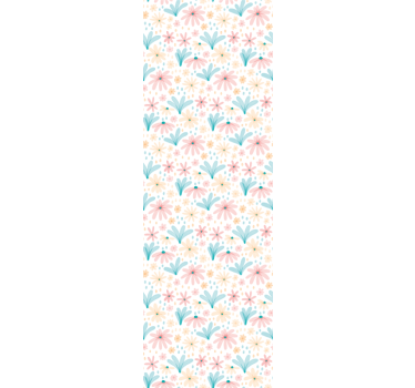 Pastel color flower pattern Teenage wallpaper - TenStickers