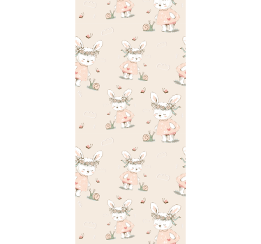 Mythical Rabbit Motif nursery room wallpaper - TenStickers