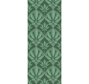 Art deco small bottle green leaves Tile effect wallpaper - TenStickers
