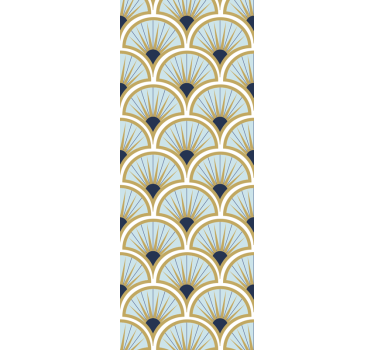 Art deco blue shades tile effect wallpaper - TenStickers