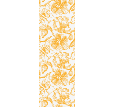 Yellow orchids flower pattern Best office wallpaper - TenStickers