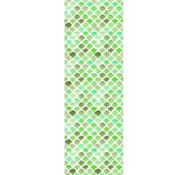 Scalloped green pattern textured wallpaper - TenStickers