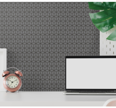 3D gray cubes Contemporary Wallpaper - TenStickers