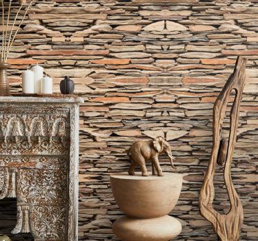 3D rustic stones pattern Stone effect wallpaper - TenStickers
