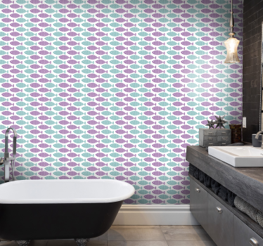 Childrens Wallpaper nordic style fish - TenStickers