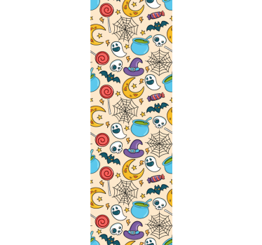 Ornamental halloween symbols Lounge Wallpaper - TenStickers