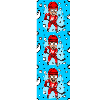 Funny hockey player Kids Wallpaper - TenStickers