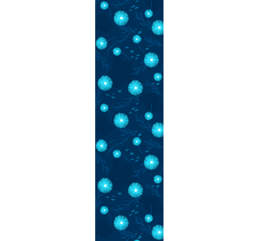Light blue flowers on dark blue Nature wallpaper - TenStickers