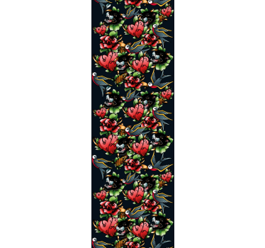 Wallpaper teenage bedroom tattoo-inspired design - TenStickers