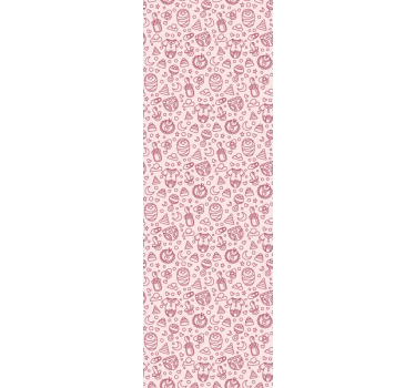 Pink toys and clothes nursery room wallpaper - TenStickers
